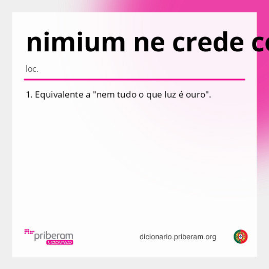 Significado de nimium ne crede colori